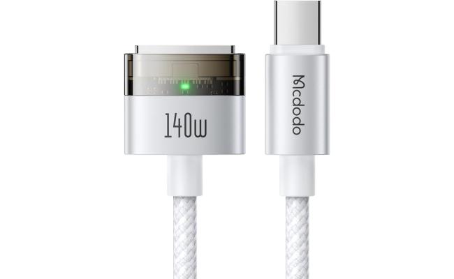 Mcdodo 140W USB-C to Mag-safe 3 Magnetic Charging Cable, 140W Rapid Charging, Mag-safe 3 Charging Cable, Magsafe Charging Cord for Mac Models Compatible with MacBook Air (13/15" M4 Chip), MacBook Pro - White